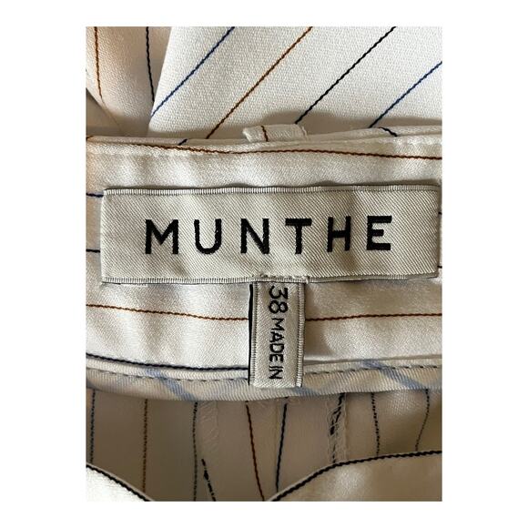 Munthe pants Jadie pinstriped straight crop trousers Ivory size 38 (US 8) - Picture 4 of 5